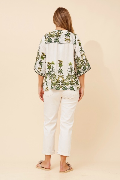 GERTA TROPICAL PRINT TOP