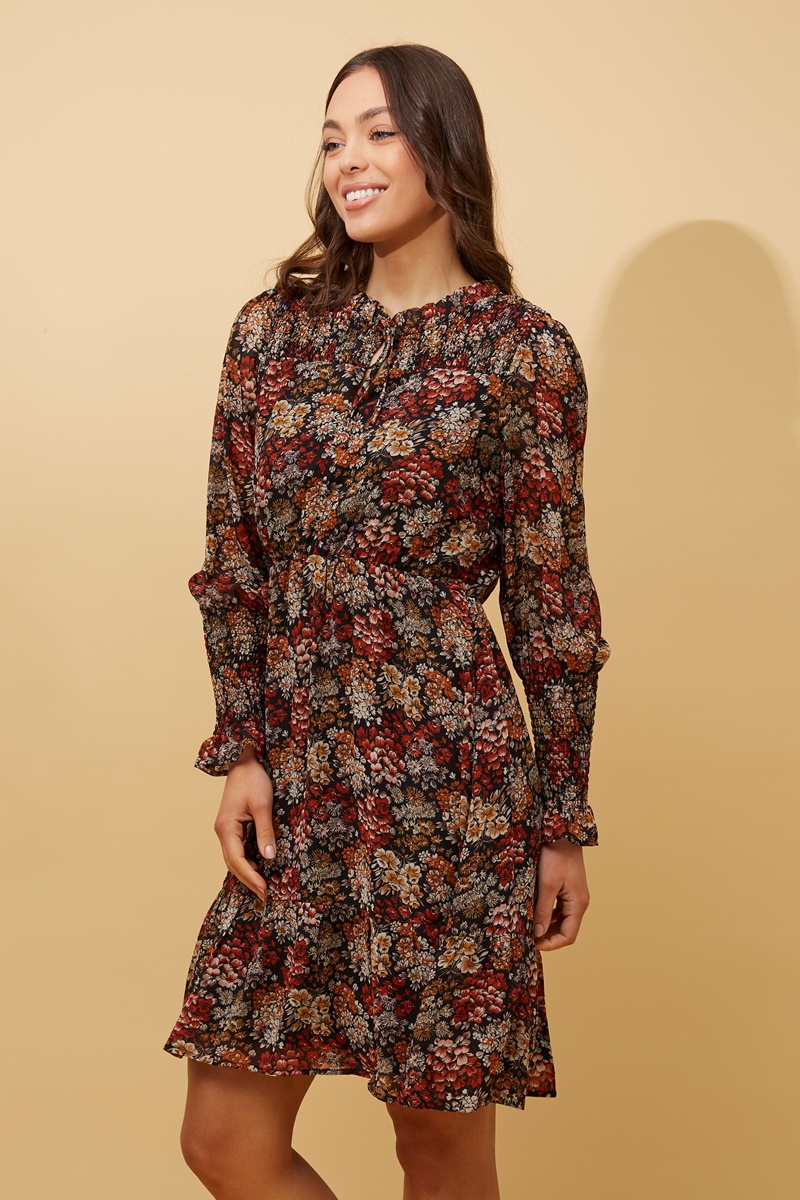 Gianna high neck floral short dress & Buy Online & Femme Connection