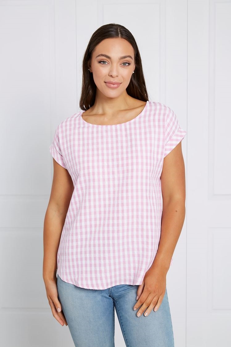 GINGHAM SHELL TOP