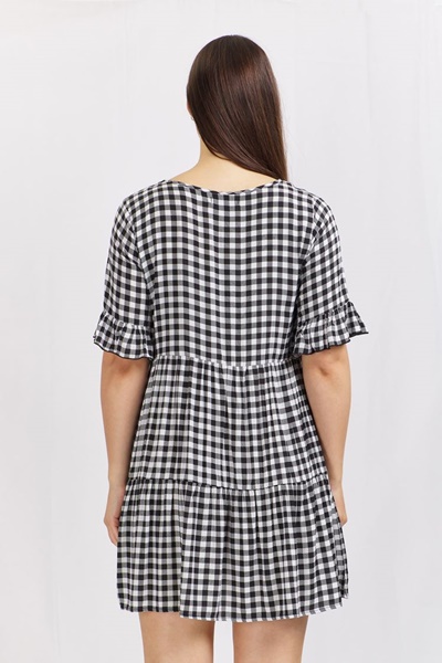 gingham babydoll dress