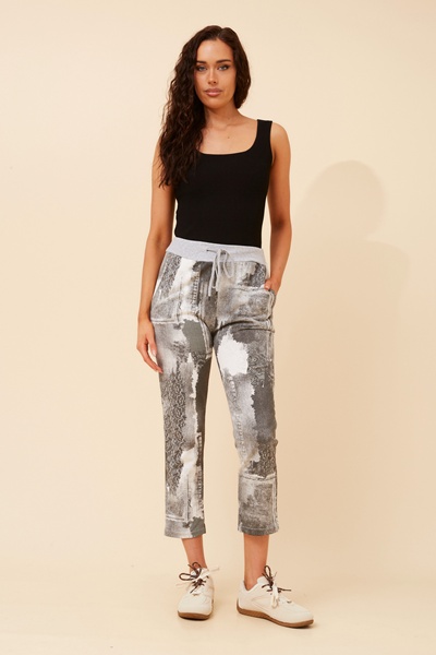 GINNA ABSTRACT PRINT JOGGER PANTS