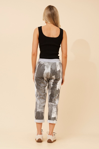 GINNA ABSTRACT PRINT JOGGER PANTS