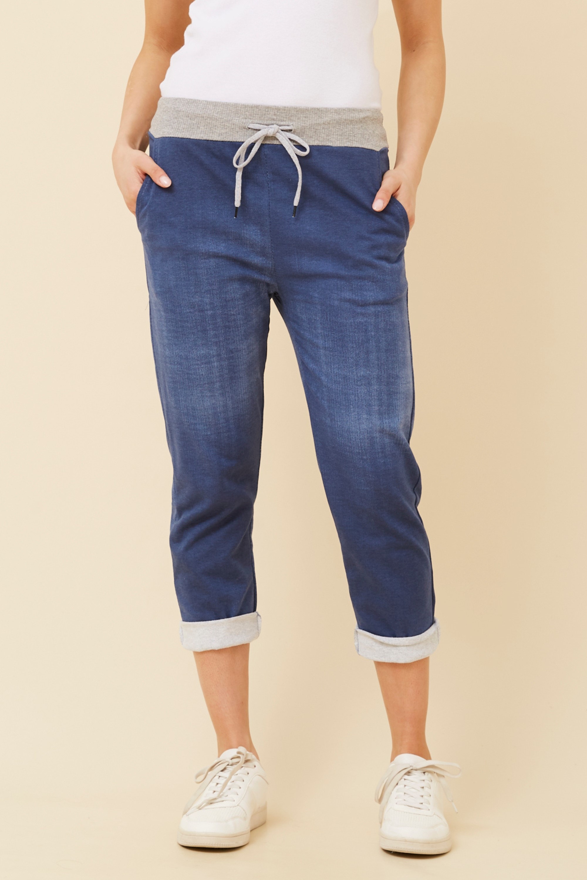 GINNA DENIM JOGGER PANTS
