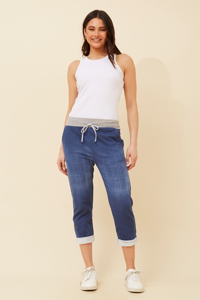 GINNA DENIM JOGGER PANTS