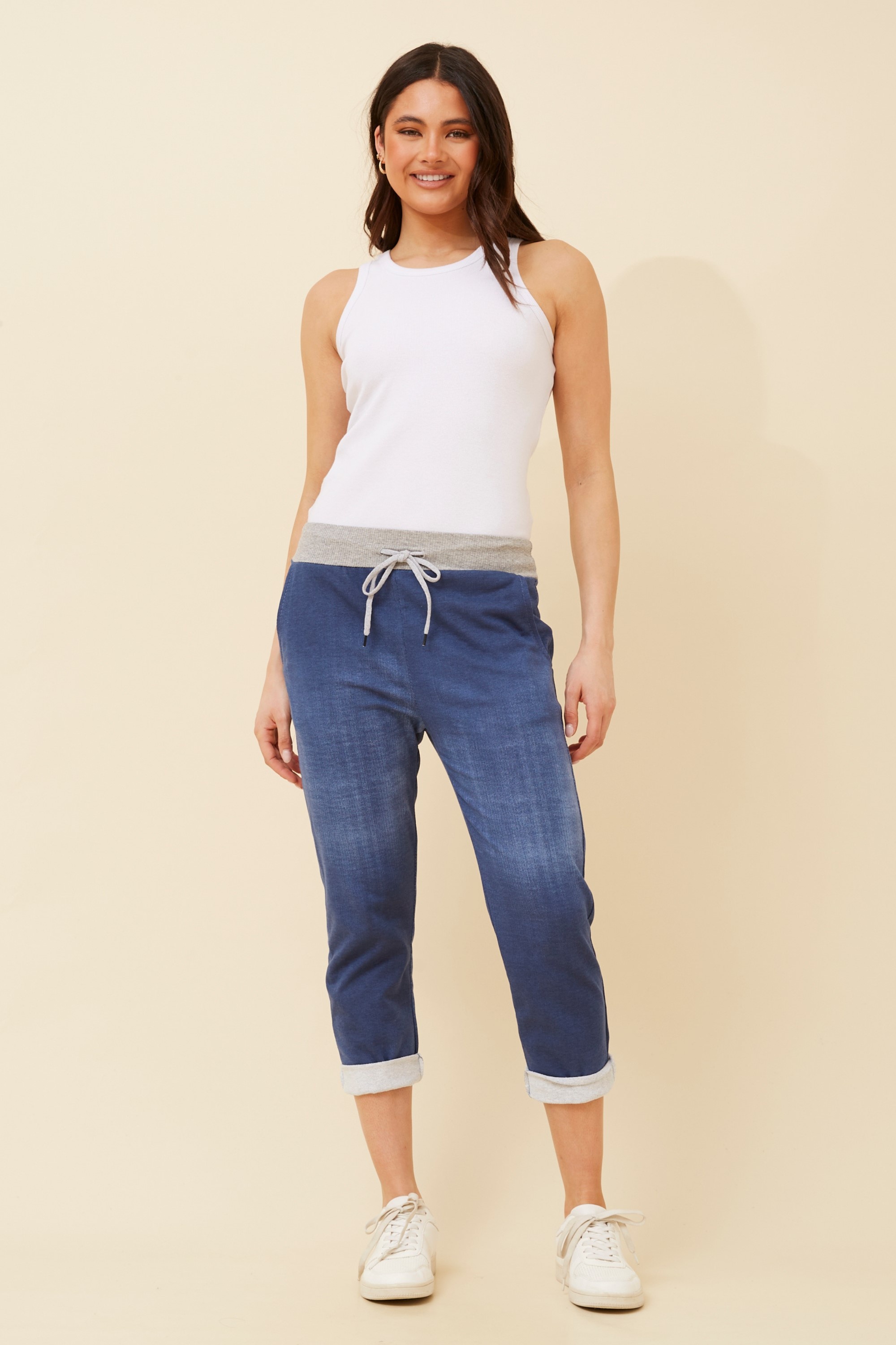 GINNA DENIM JOGGER PANTS