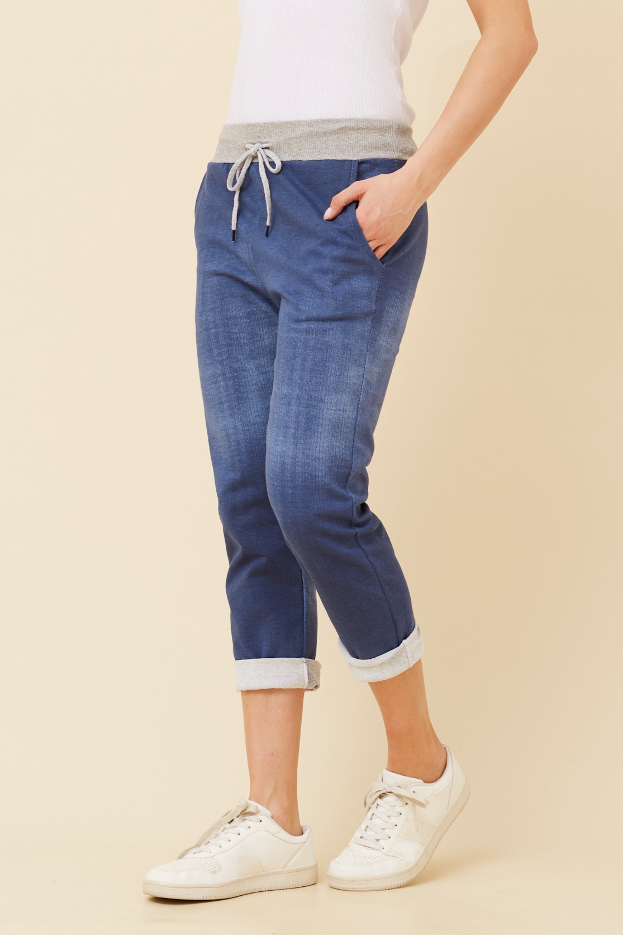 GINNA DENIM JOGGER PANTS
