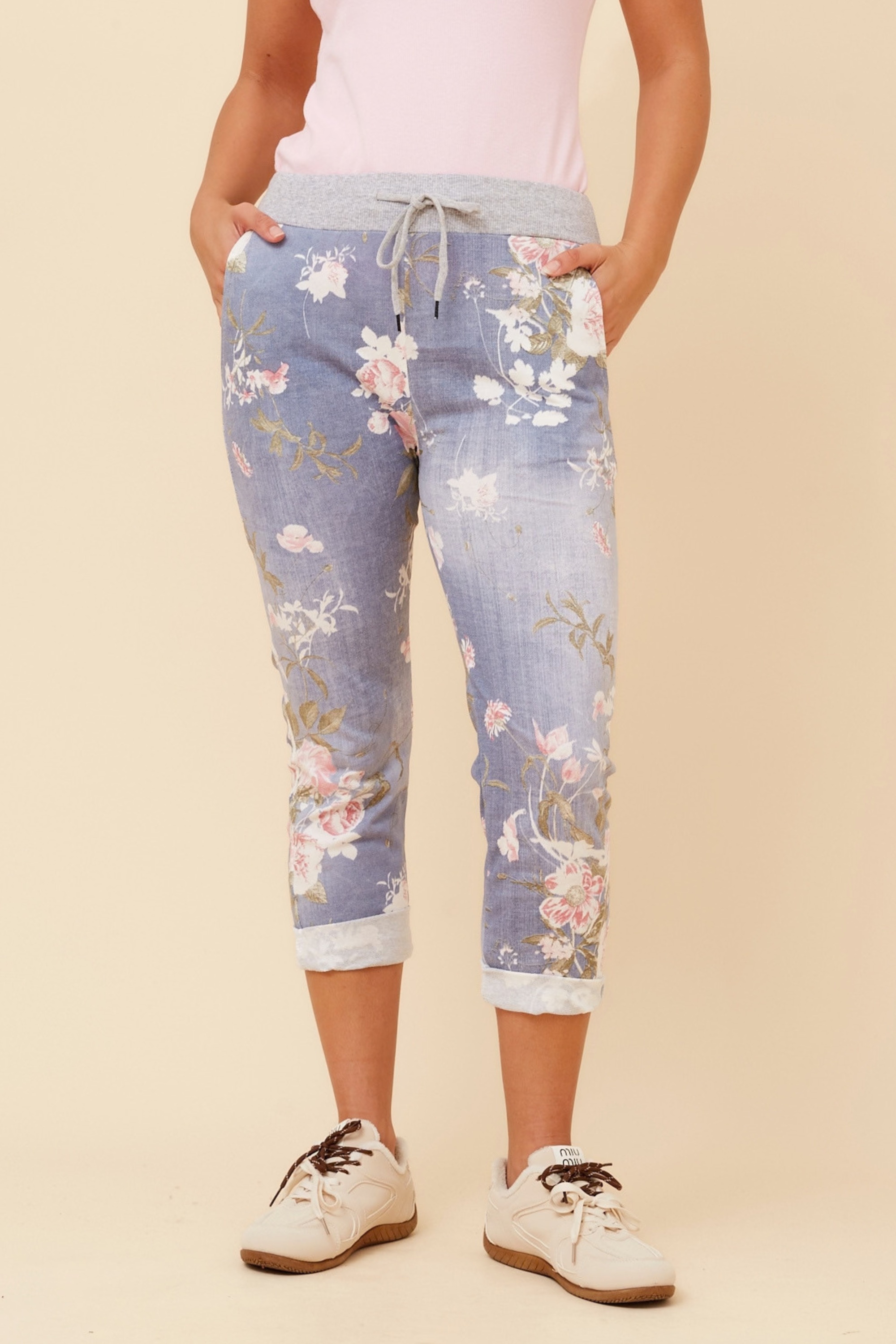 GINNA FLORAL PRINT JOGGER PANTS