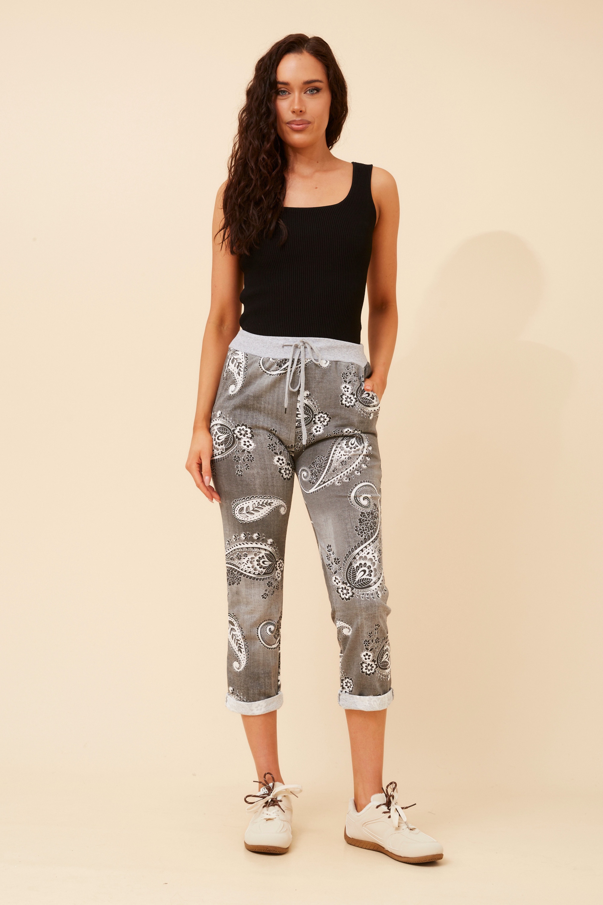 GINNA PAISLEY PRINT JOGGER PANTS