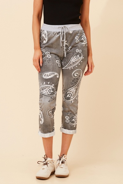 GINNA PAISLEY PRINT JOGGER PANTS
