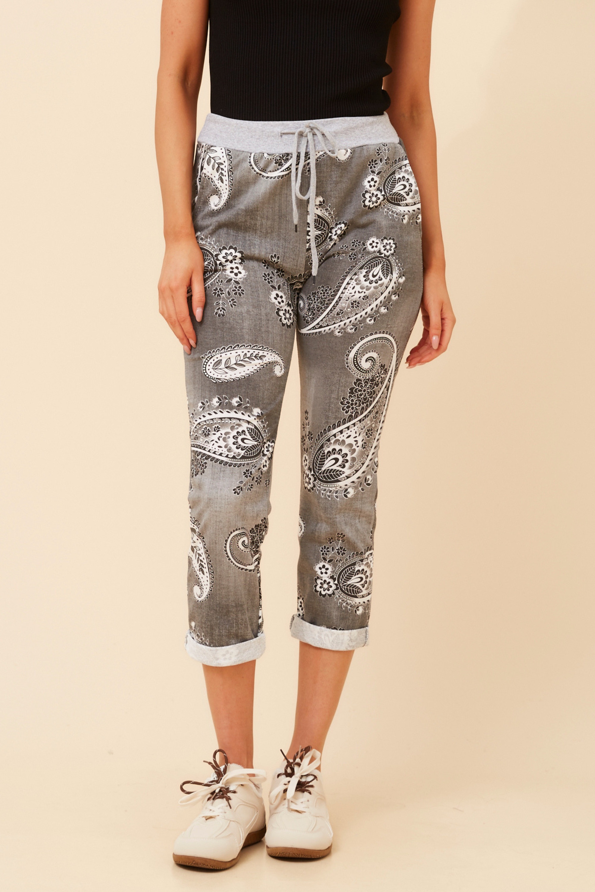 GINNA PAISLEY PRINT JOGGER PANTS
