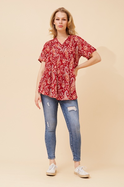 GIORGIANA PAISLEY PRINT TOP