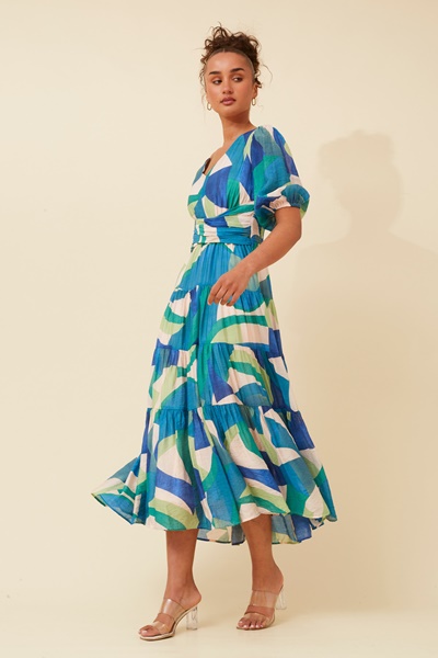 GIZETTE ABSTRACT PRINT MAXI DRESS