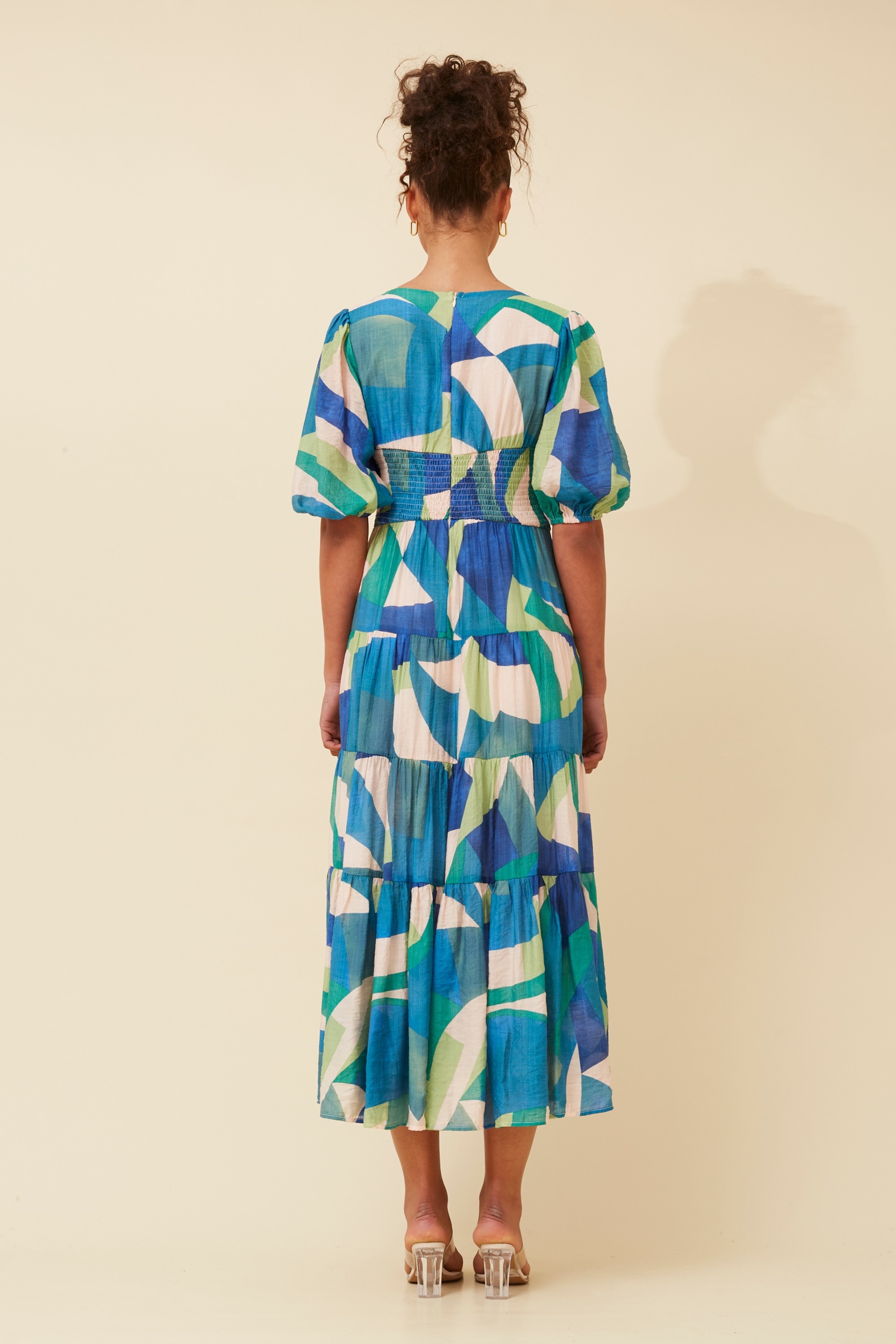 GIZETTE ABSTRACT PRINT MAXI DRESS