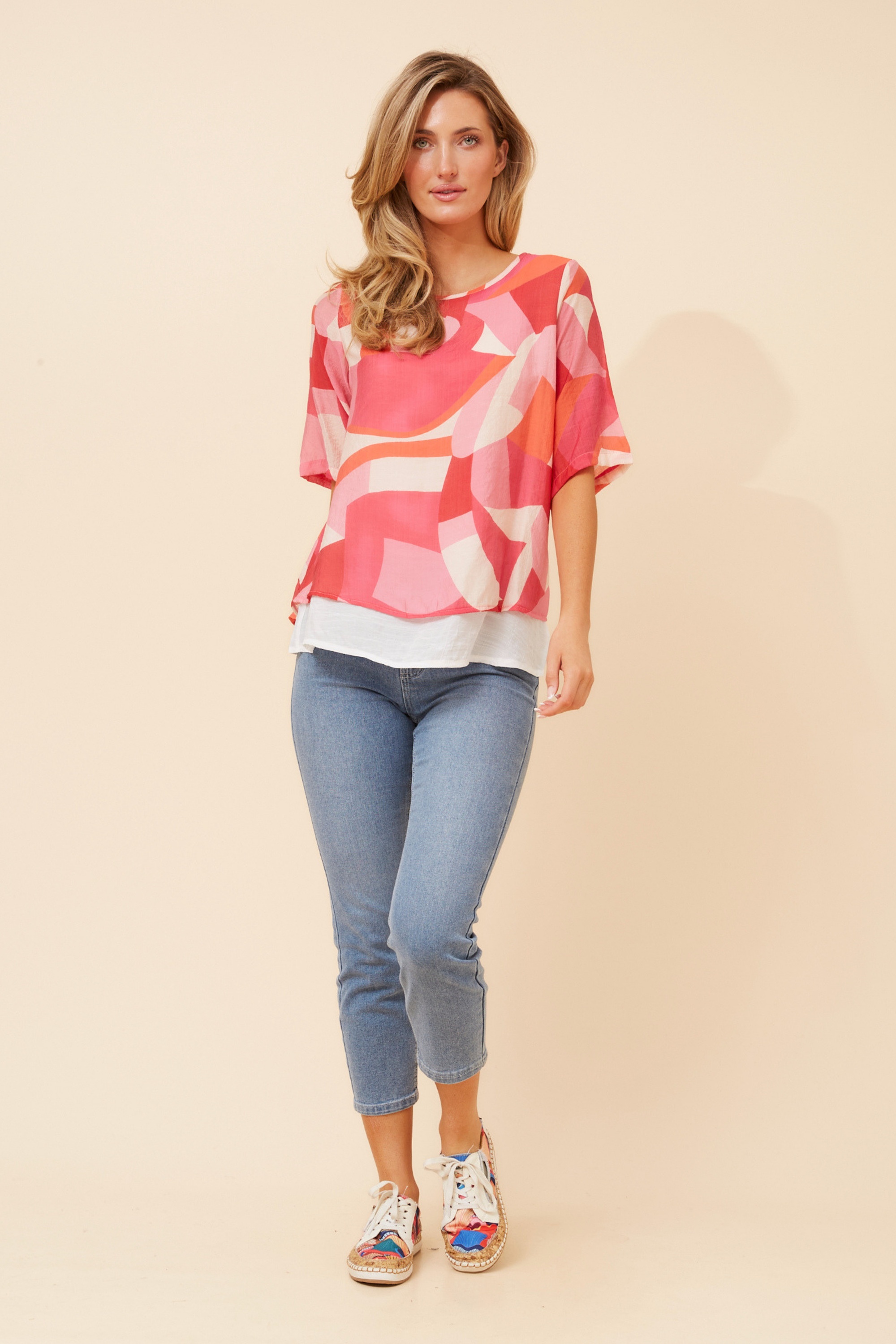 GLORY ABSTRACT PRINT TOP