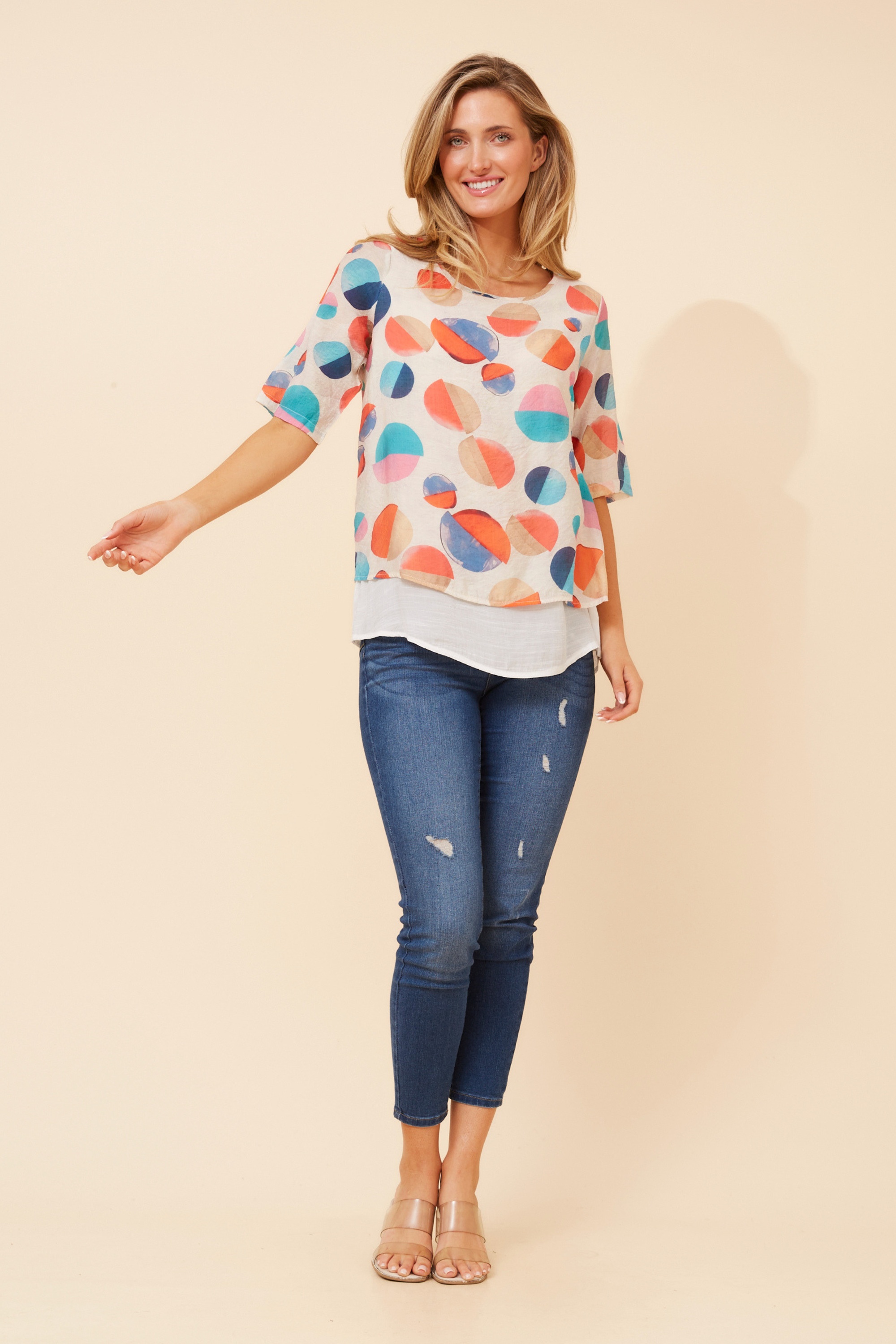 GLORY POLKA DOT PRINT TOP