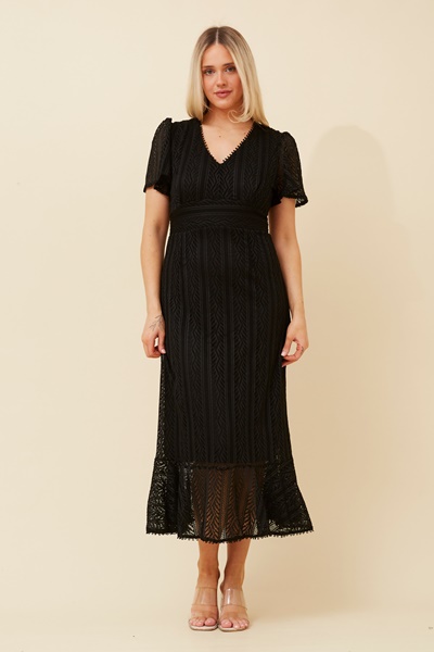 GODIVA LACE MIDI DRESS