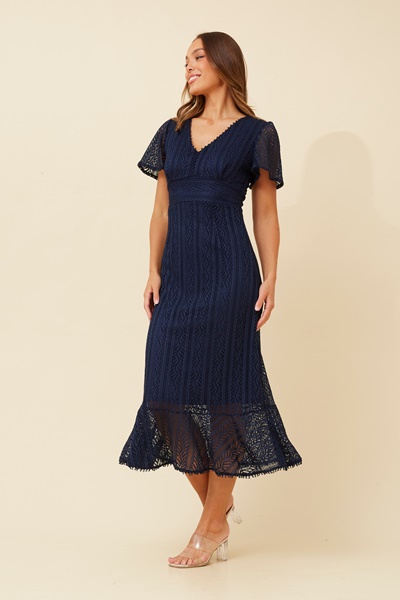 GODIVA LACE MIDI DRESS