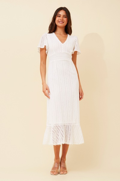 GODIVA LACE MIDI DRESS