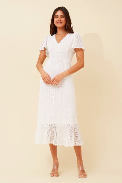 GODIVA LACE MIDI DRESS
