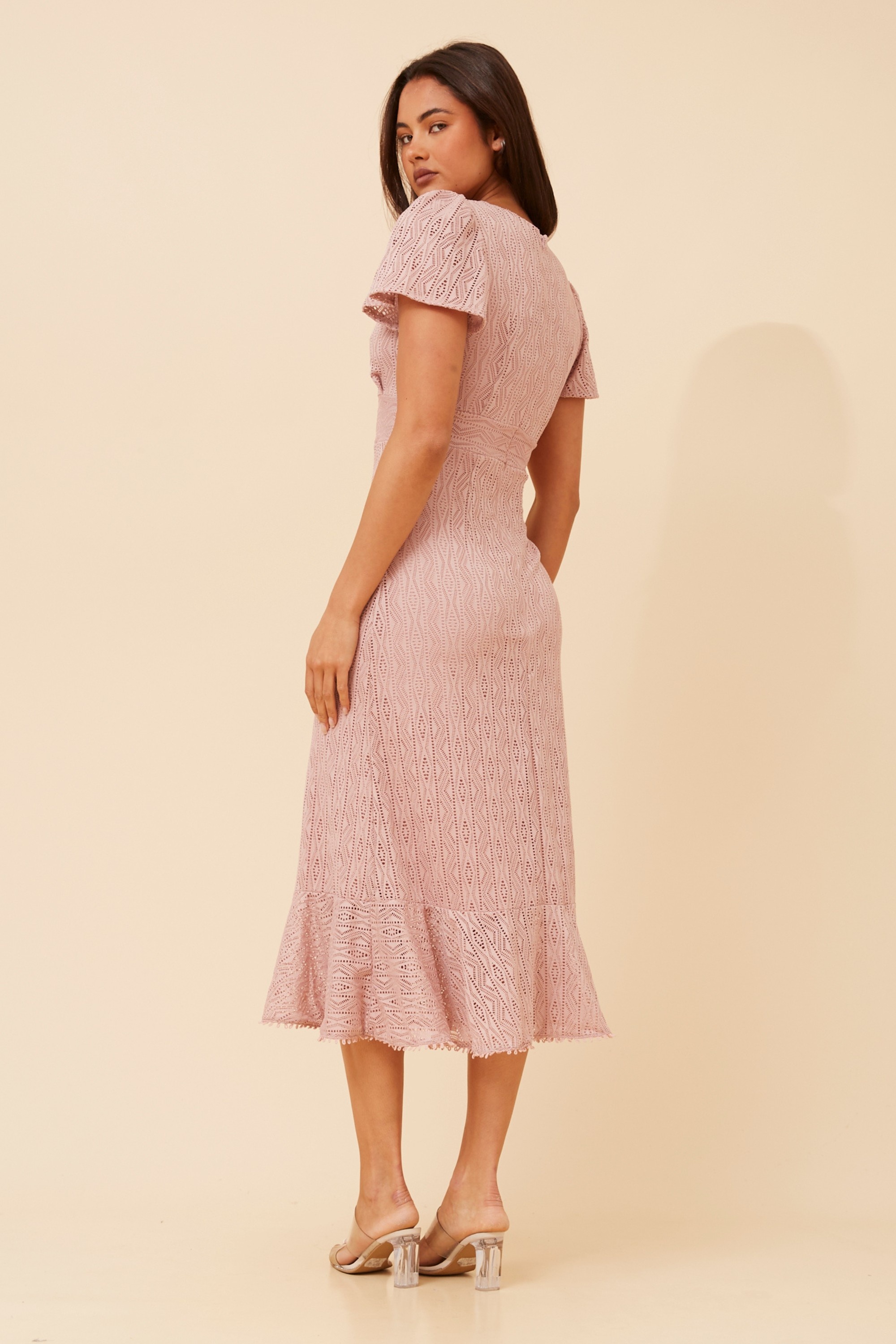 GODIVA LACE MIDI DRESS