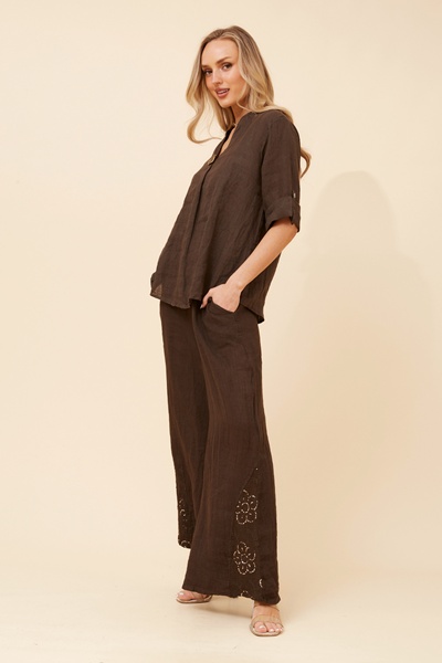 GREGORIA SOLID LINEN TOP