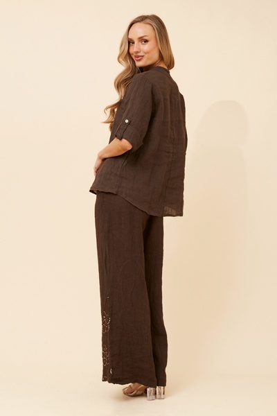 GREGORIA SOLID LINEN TOP