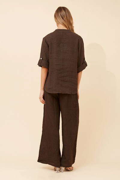 GREGORIA SOLID LINEN TOP
