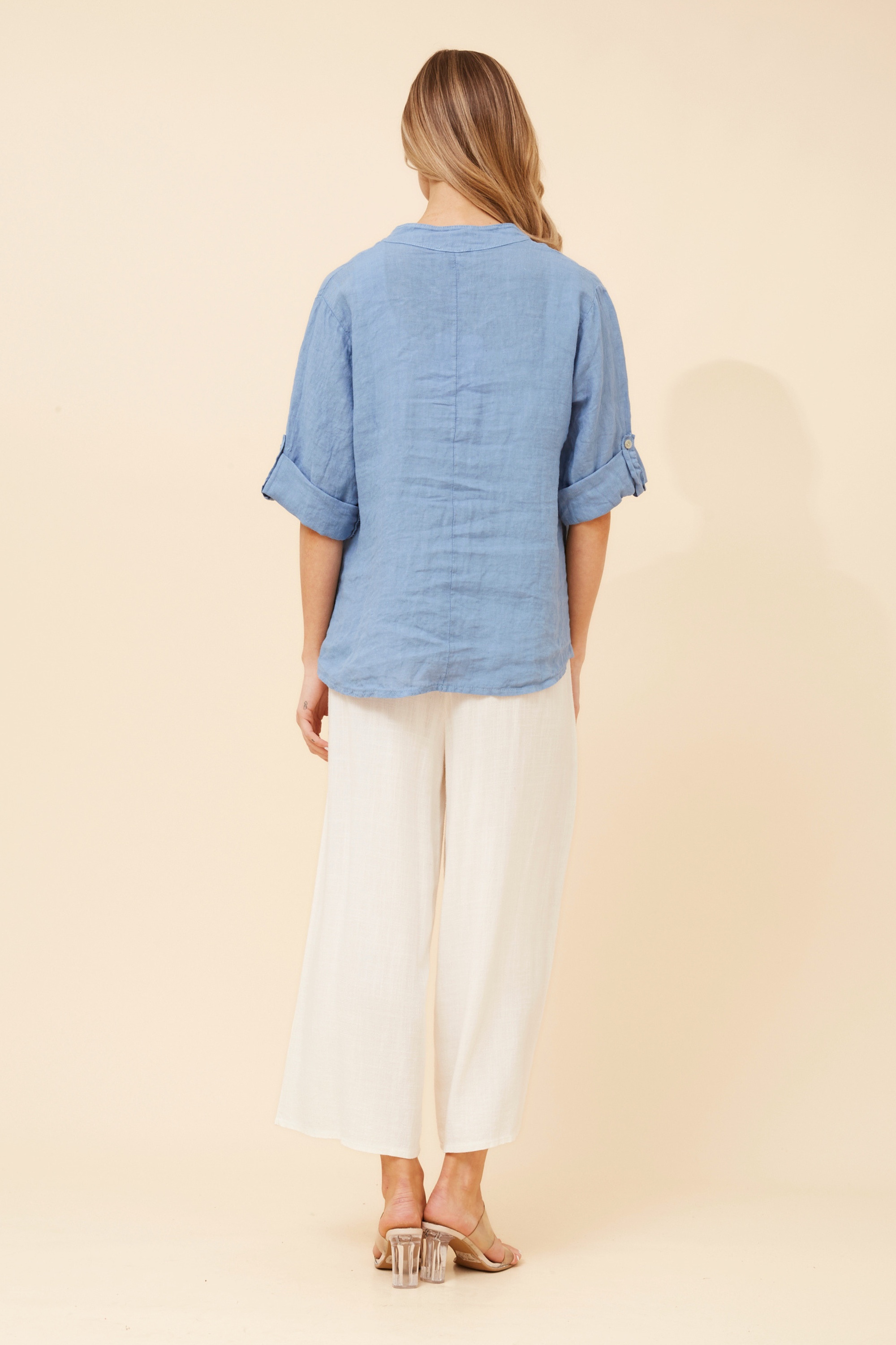 GREGORIA SOLID LINEN TOP