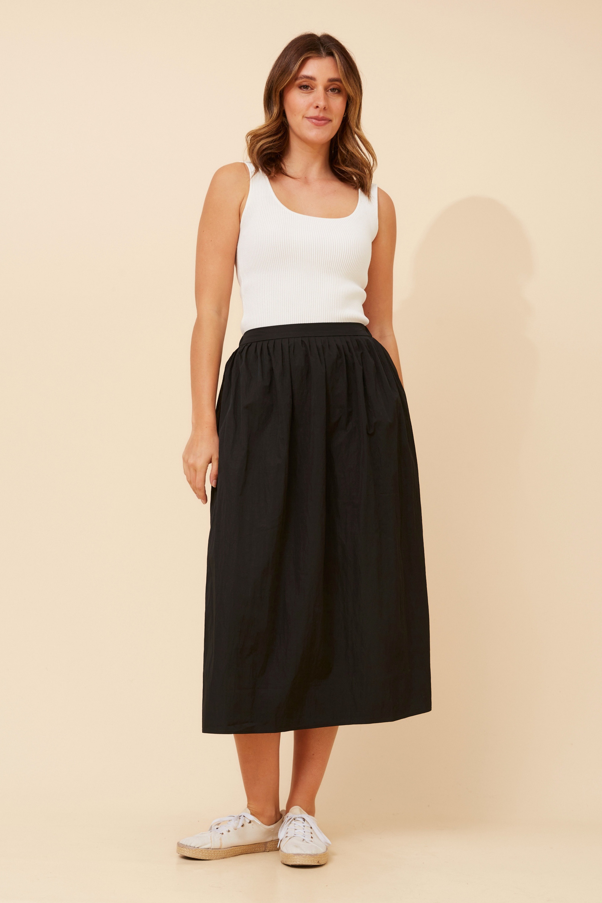 HADI SOLID MIDI SKIRT