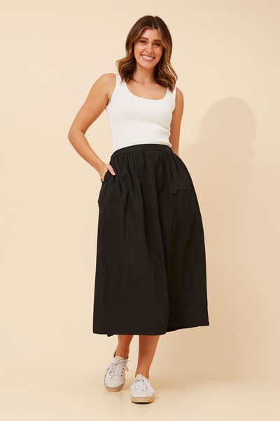 HADI SOLID MIDI SKIRT