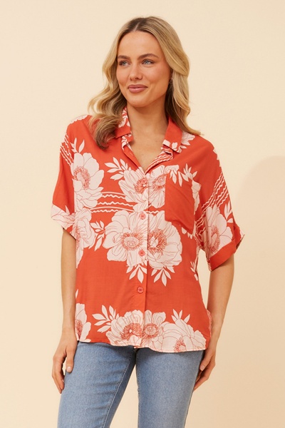 HADLEY FLORAL LINEN BLEND SHIRT