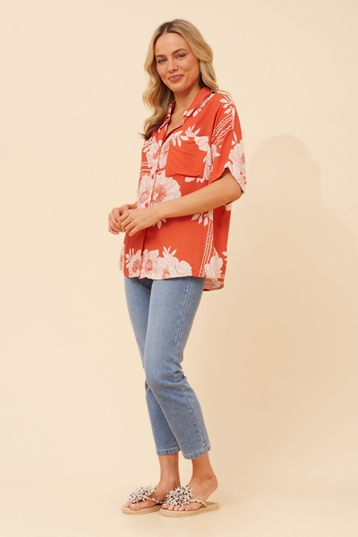 HADLEY FLORAL LINEN BLEND SHIRT
