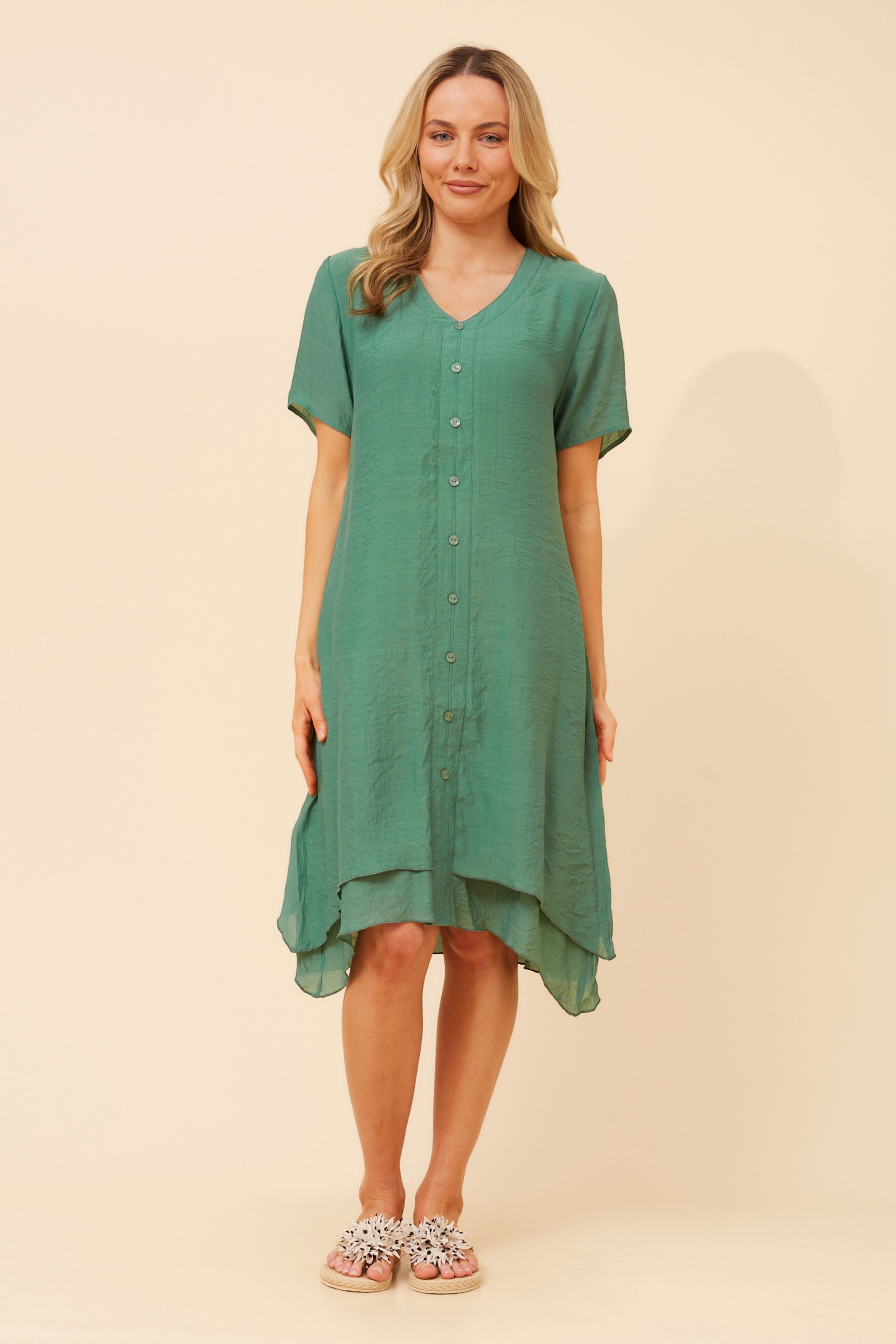 HAIDEN SOLID MIDI DRESS