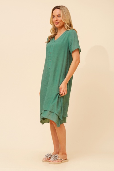 HAIDEN SOLID MIDI DRESS