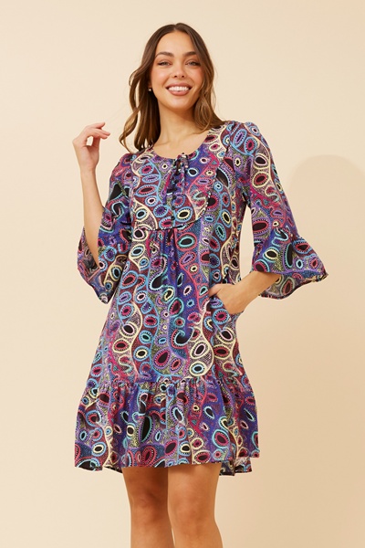 HAILEY ABSTRACT PRINT DRESS