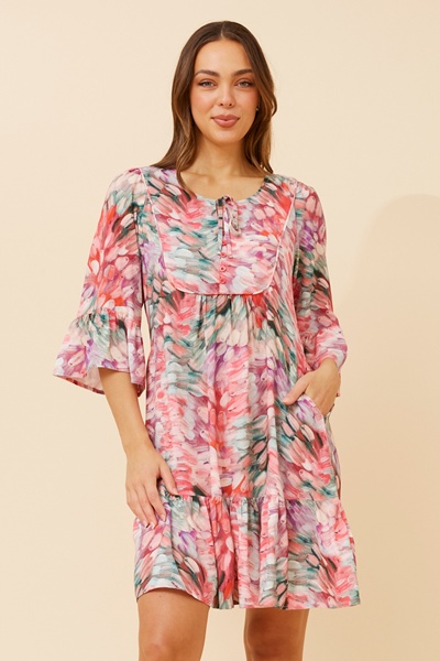 HAILEY ABSTRACT PRINT DRESS