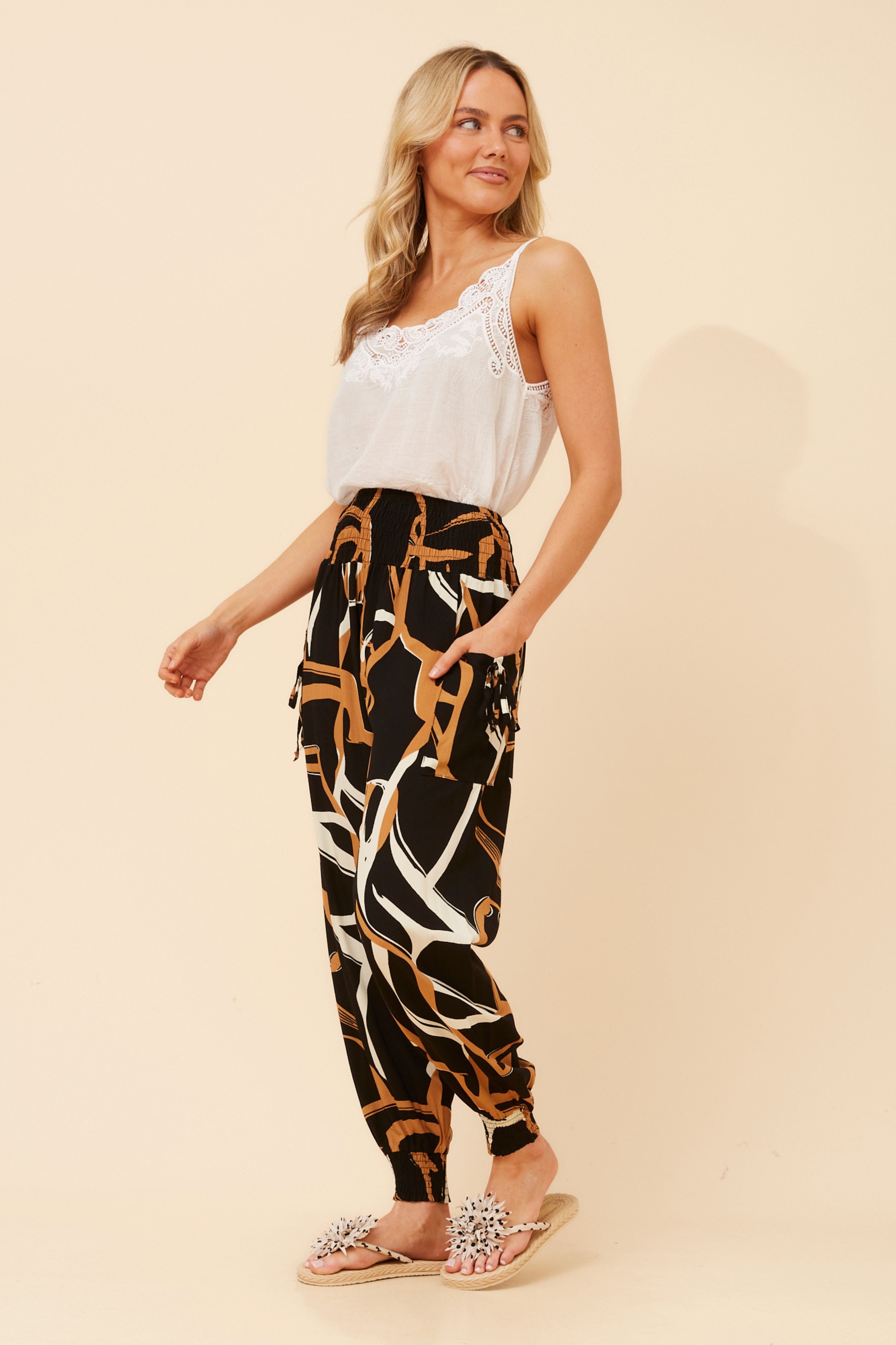 HAREM ABSTRACT PRINT PANTS