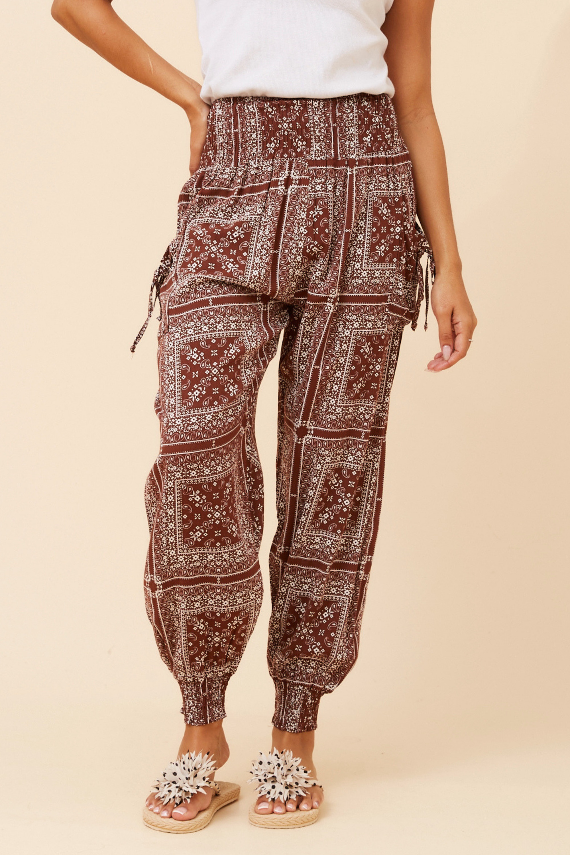 HAREM BANDANA PRINT PANTS