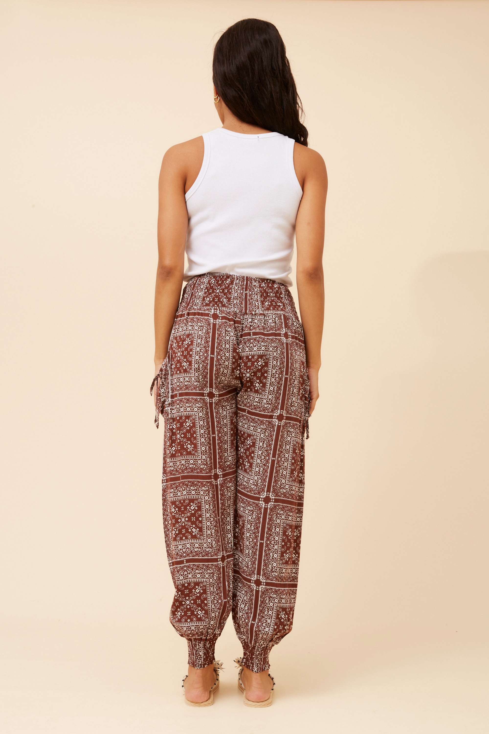HAREM BANDANA PRINT PANTS