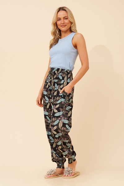 HAREM TROPICAL PRINT PANTS