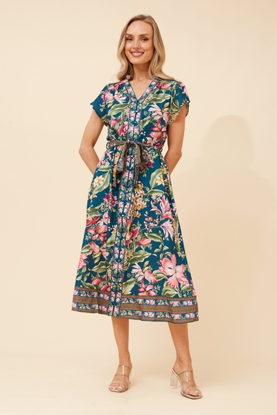 HARLAN FLORAL MIDI DRESS