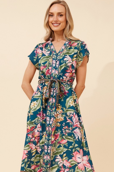 HARLAN FLORAL MIDI DRESS