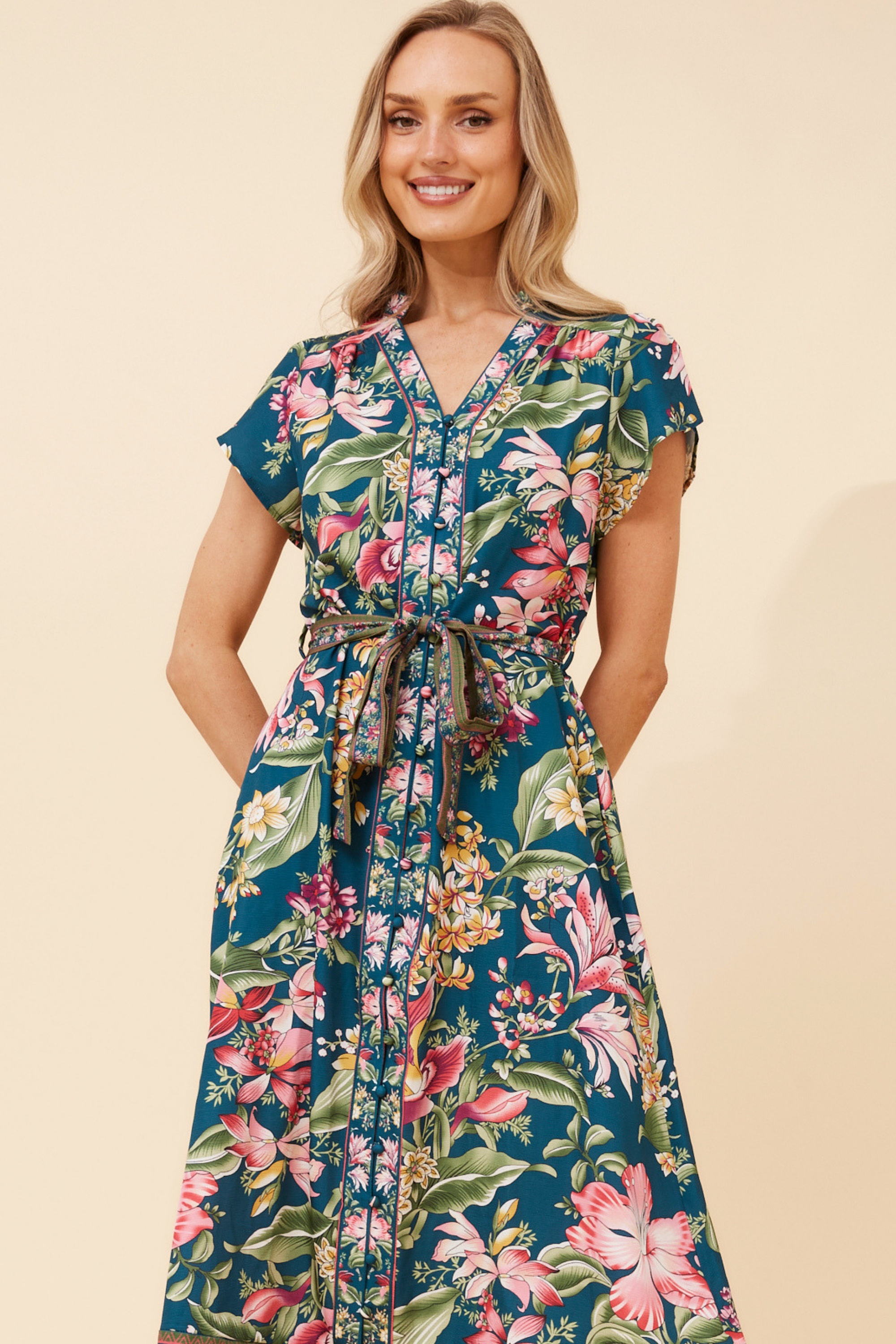HARLAN FLORAL MIDI DRESS