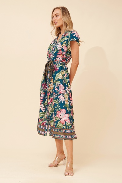 HARLAN FLORAL MIDI DRESS