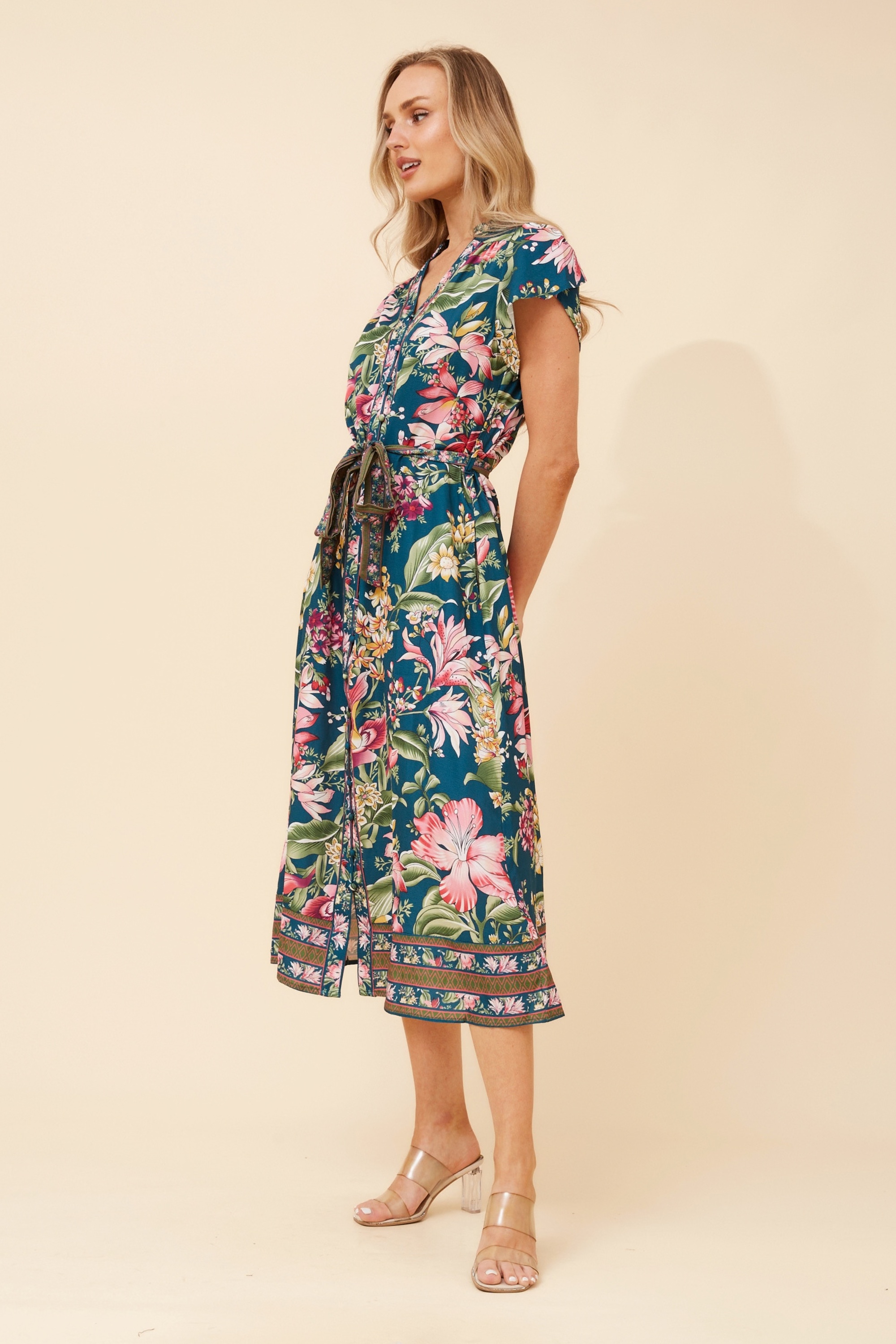 HARLAN FLORAL MIDI DRESS