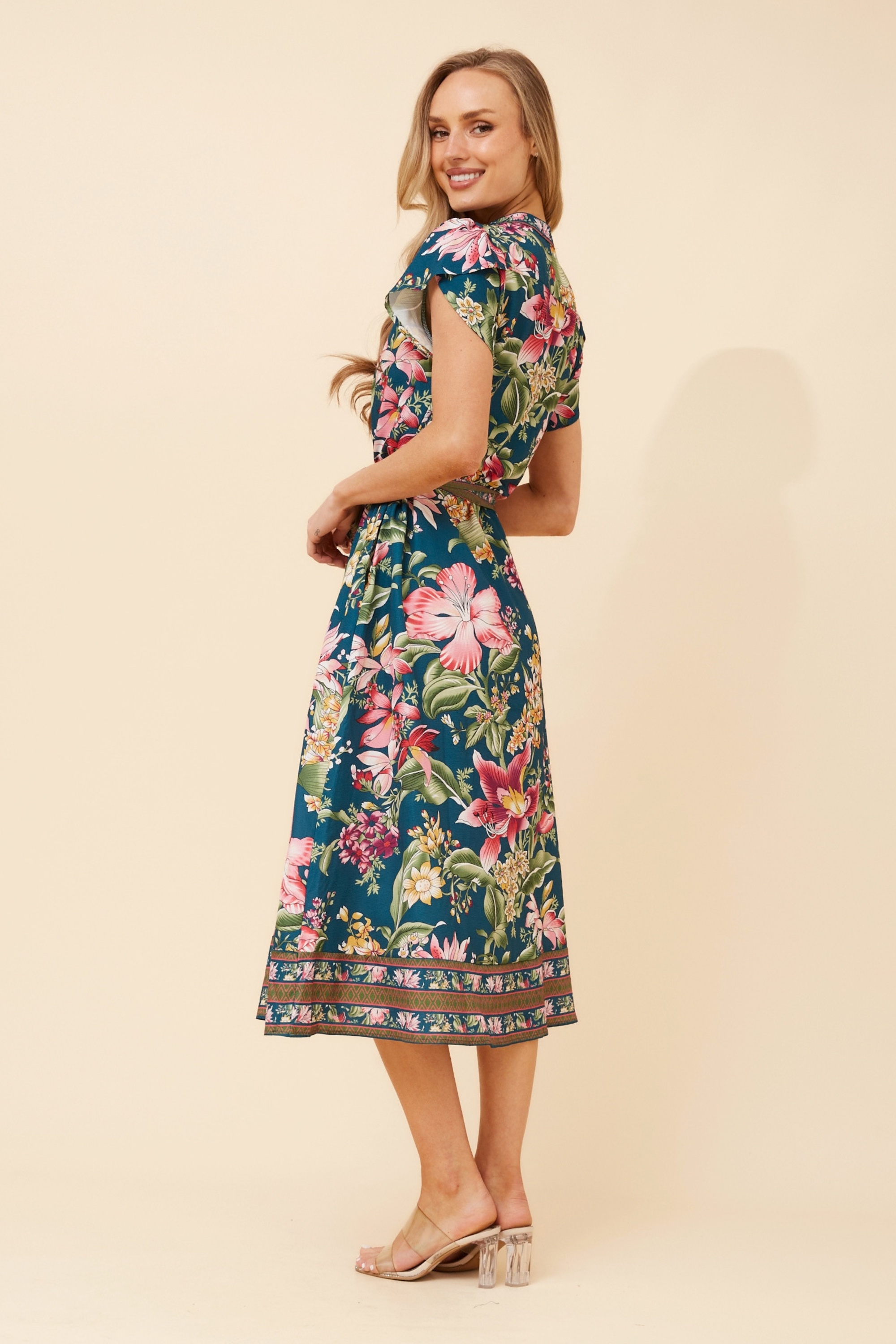 HARLAN FLORAL MIDI DRESS