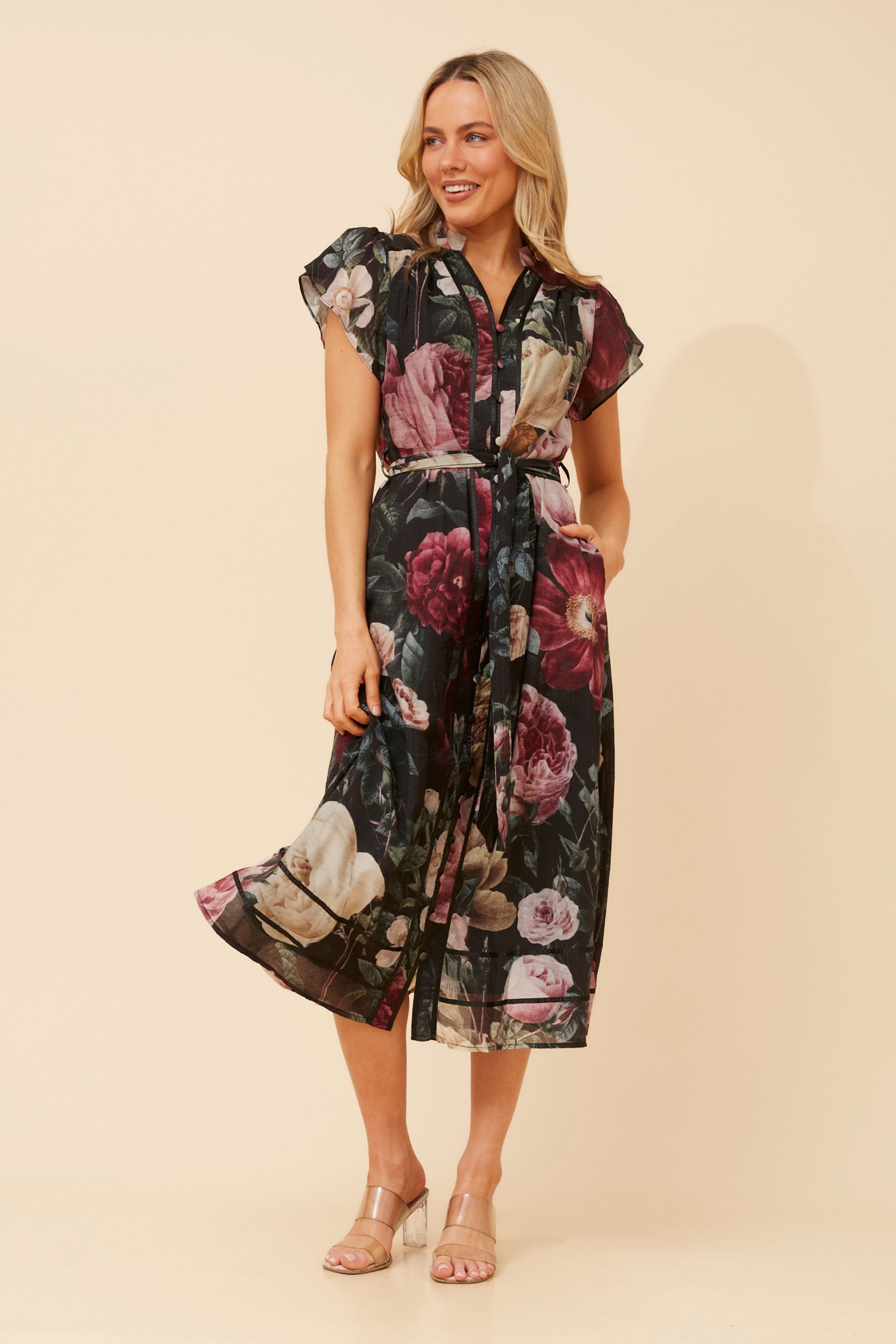 HARLAN FLORAL MIDI DRESS