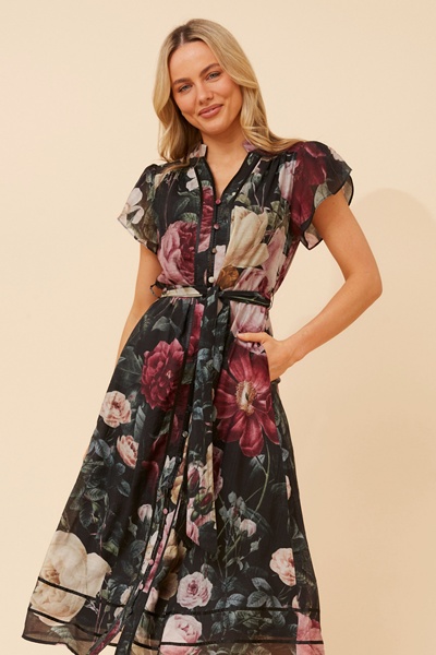 HARLAN FLORAL MIDI DRESS