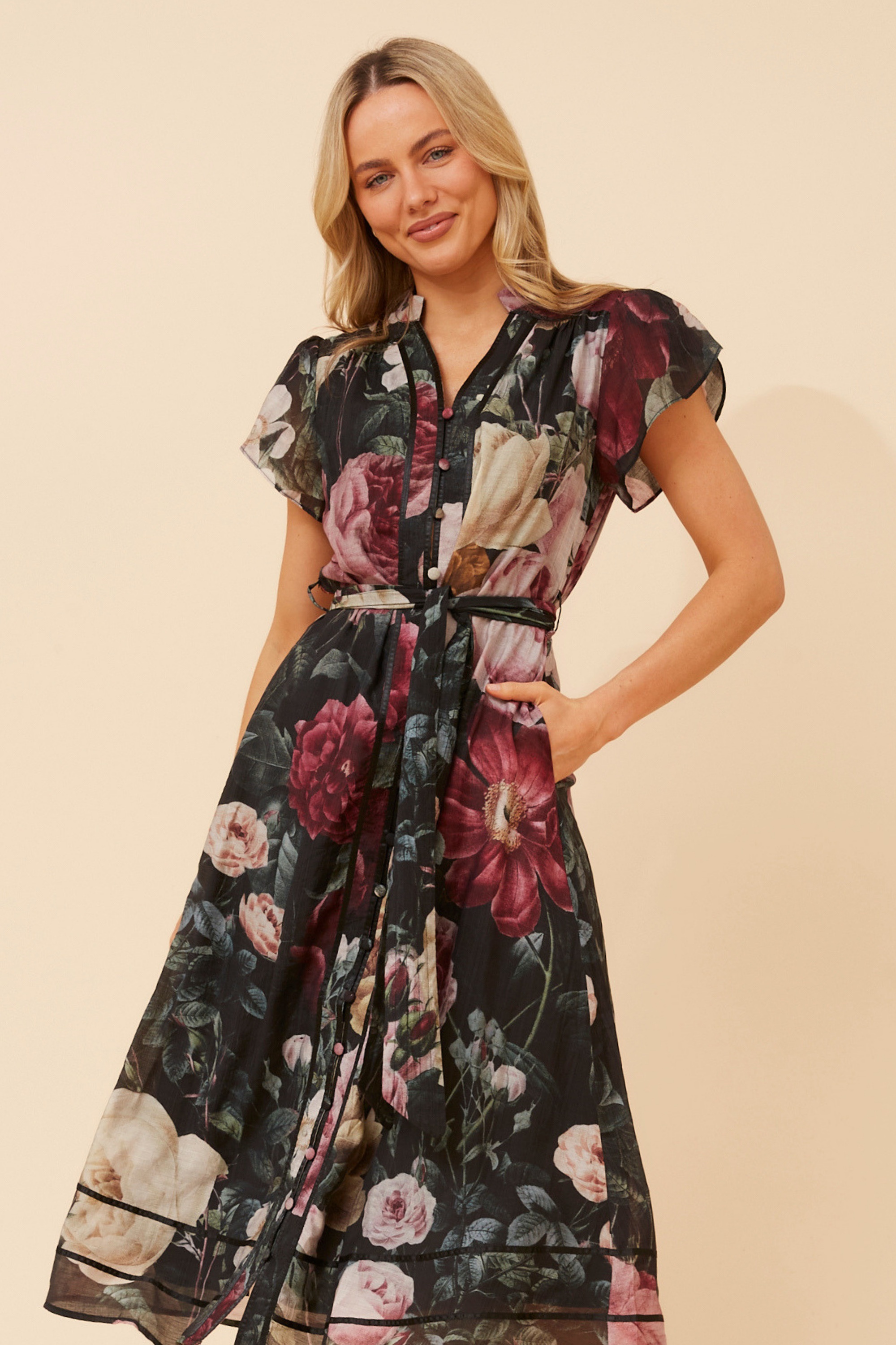 HARLAN FLORAL MIDI DRESS