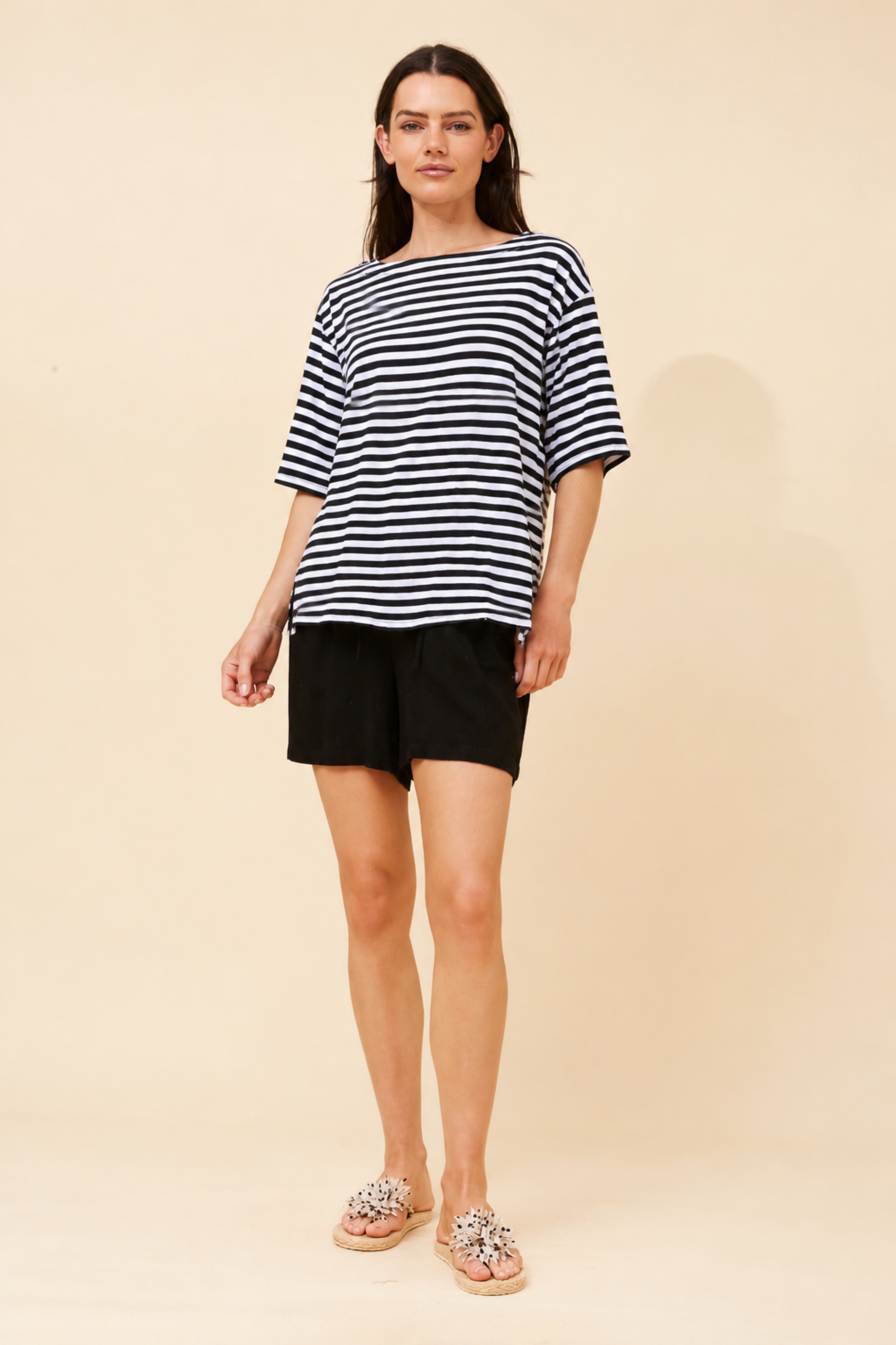HARLETH STRIPE PRINT T-SHIRT